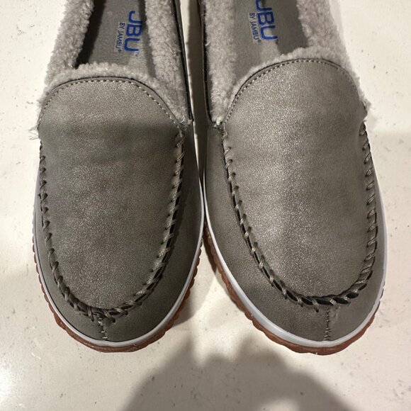 JBU By Jambu Womens Torino Gray Faux Fur Memory Foam Loafers 6M - Picture 12 of 12